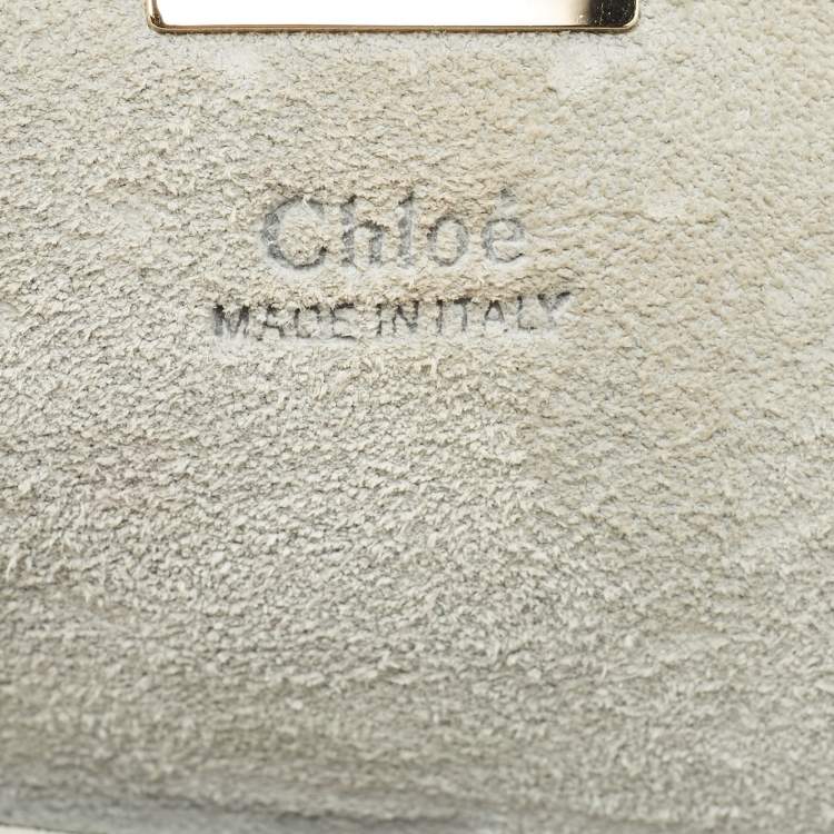 Pre Owned Chloe Grey/Multicolor Leather and Suede Studded Patchwork Small Drew Bag