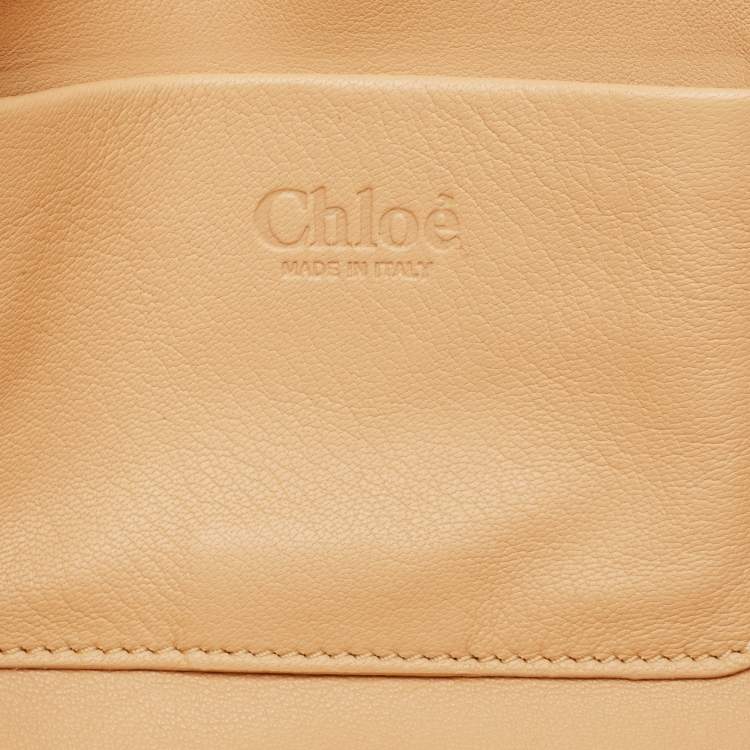 Pre Owned Chloe Cream/Black Printed Fabric Bow Clutch