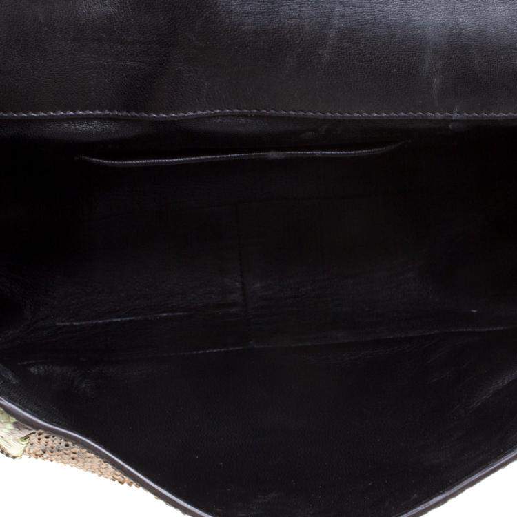 Pre Owned Chloe Brown/Green Python Large Elsie Shoulder Bag