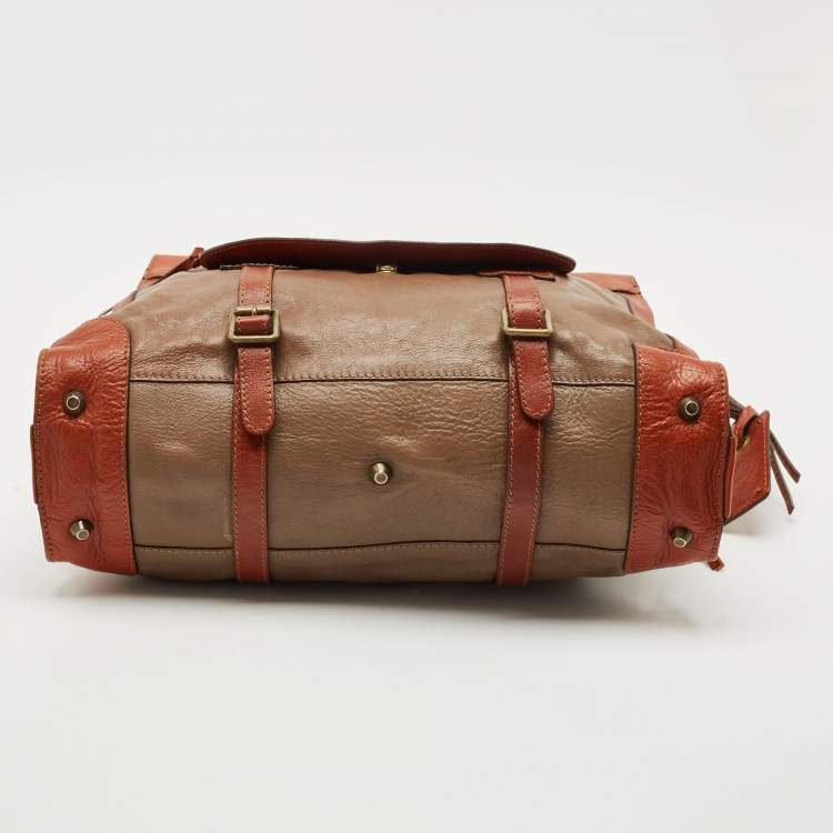Pre Owned Chloe Brown/Beige Leather Tracy Tote