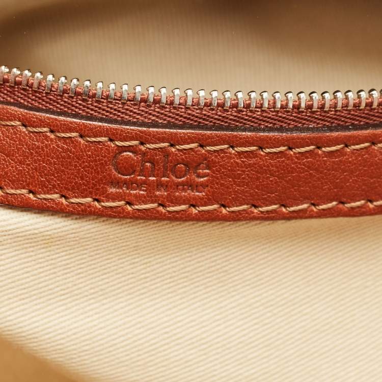 Pre Owned Chloe Brown/Beige Leather Tracy Tote