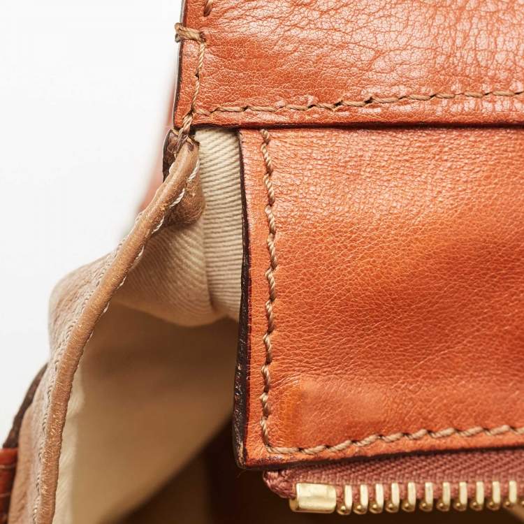Pre Owned Chloe Brown/Beige Leather Tracy Tote
