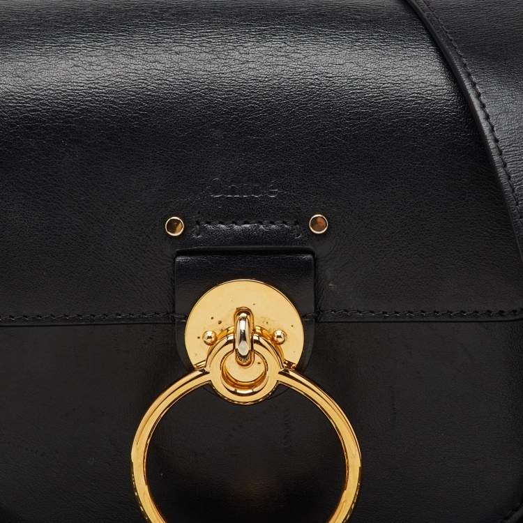 Pre Owned Chloe Black Leather and Suede Small Tess Shoulder Bag