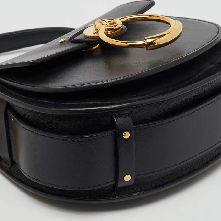 Pre Owned Chloe Black Leather and Suede Small Tess Shoulder Bag