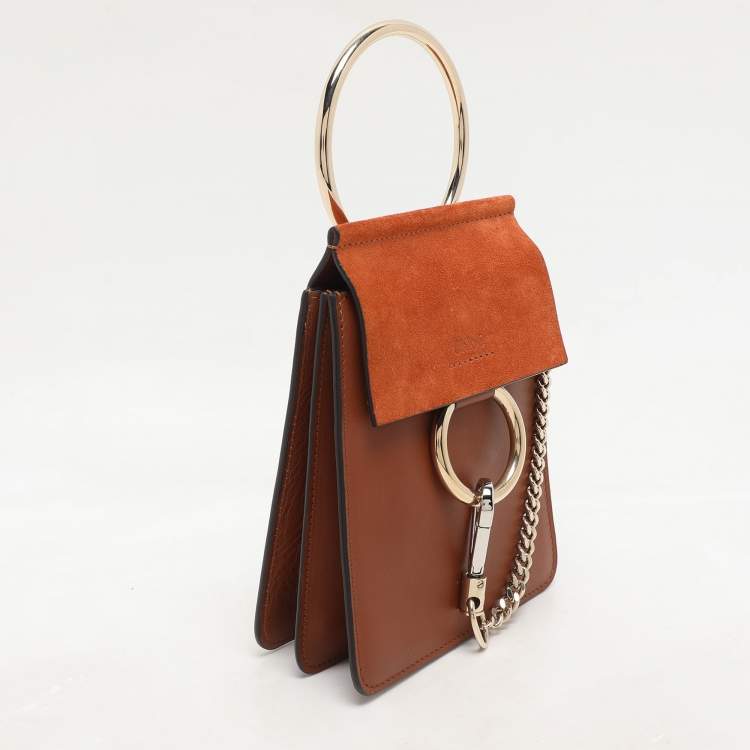 مملوكة مسبقًا Chloé Brown Leather and Suede Mini Faye Crossbody Bag