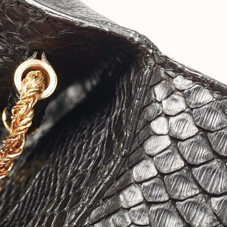 مملوكة مسبقًا Chloe Black Python Medium Elsie Chain Shoulder Bag