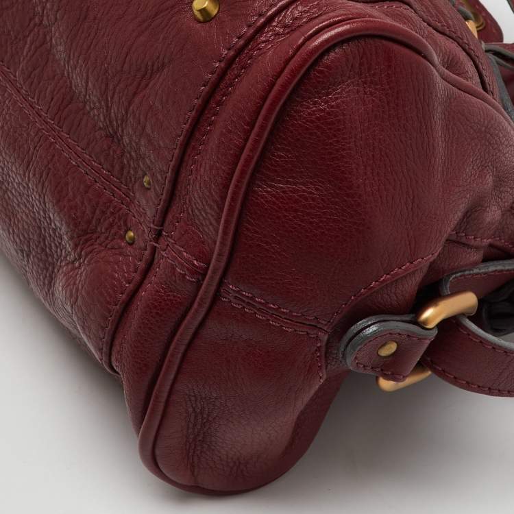 Pre Owned Chloé Burgundy Leather Medium Paddington Satchel