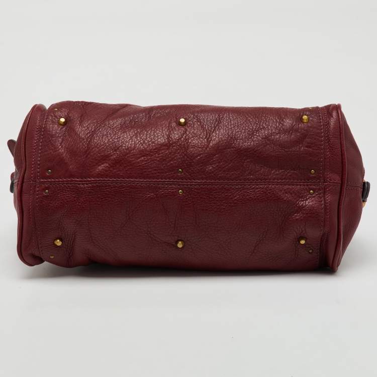 Pre Owned Chloé Burgundy Leather Medium Paddington Satchel