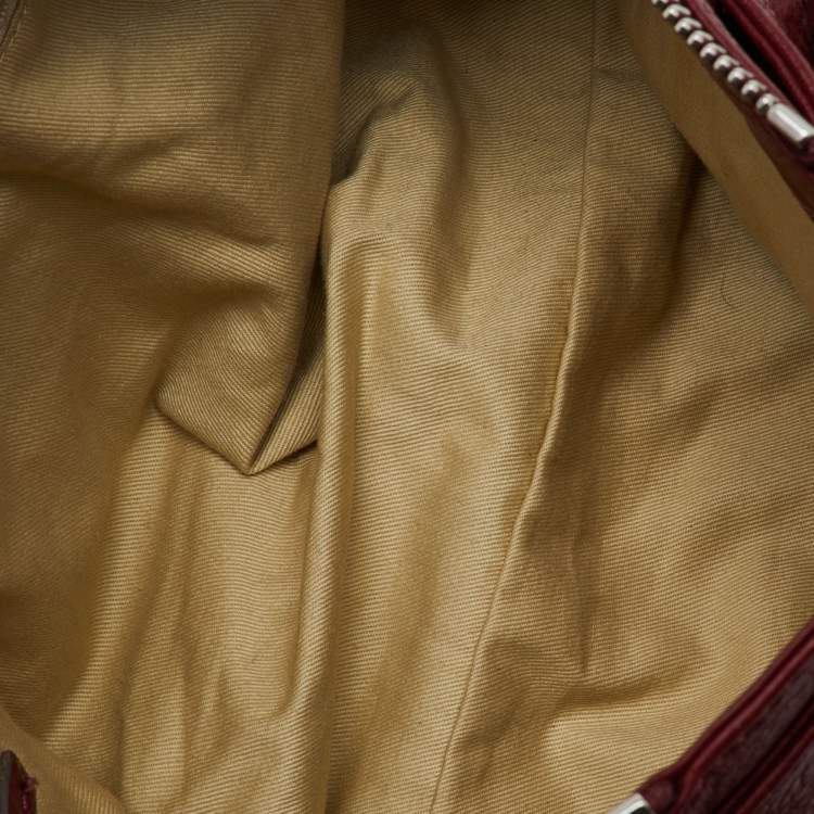 Pre Owned Chloé Burgundy Leather Medium Paddington Satchel