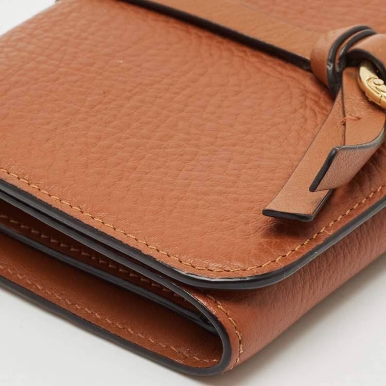 Pre Owned Chloe Brown Leather Alphabet Compact Wallet