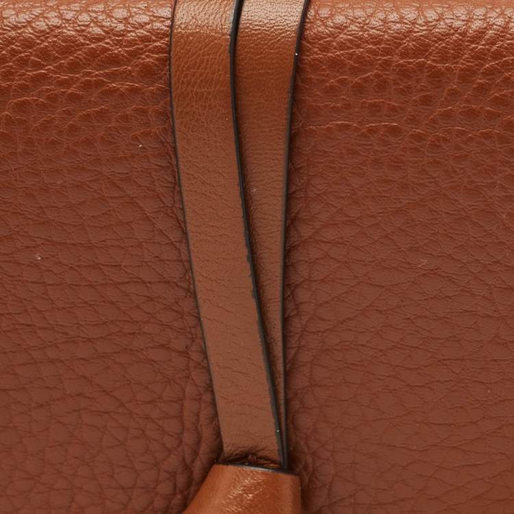 Pre Owned Chloe Brown Leather Alphabet Compact Wallet