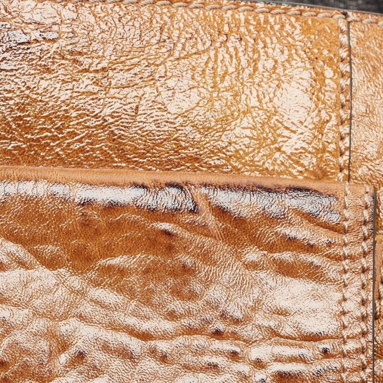 Pre Owned Chloe Brown Patent Leather Beata Shoulder Bag