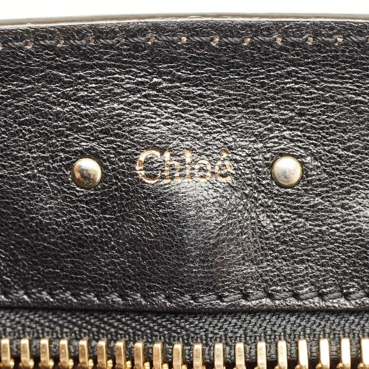 Pre Owned Chloe Brown Patent Leather Beata Shoulder Bag
