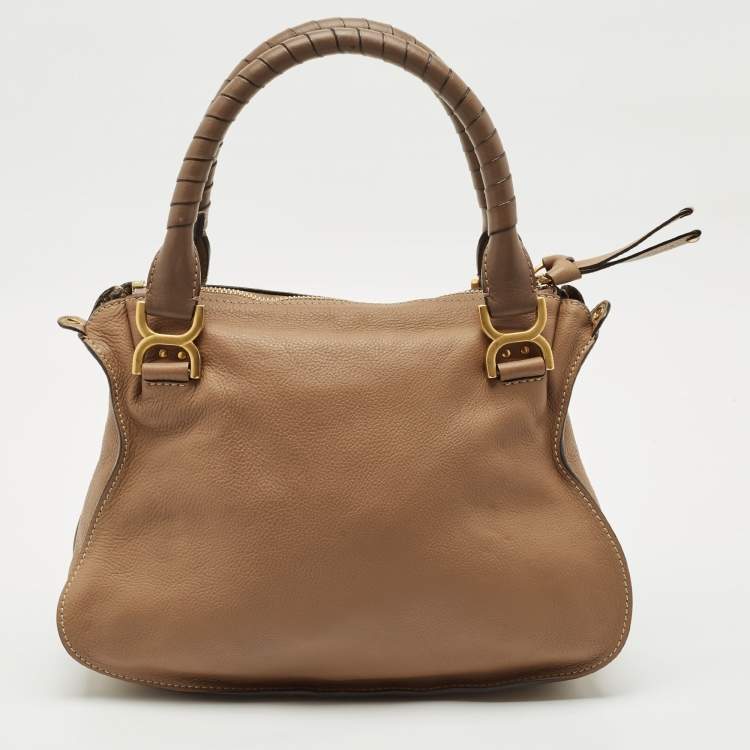 Pre Owned Chloe Two Tone Brown Leather Medium Marcie Shoulder Bag