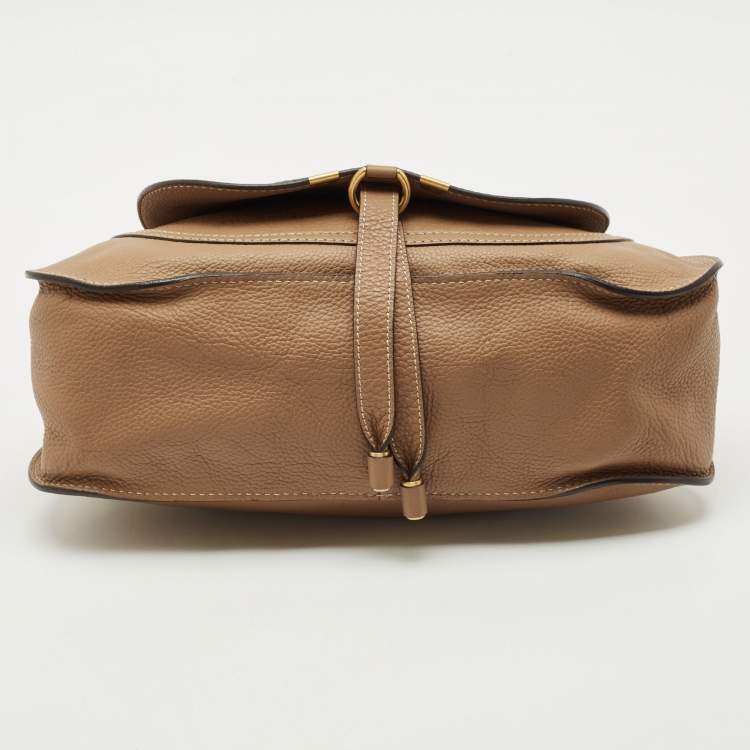 Pre Owned Chloe Two Tone Brown Leather Medium Marcie Shoulder Bag