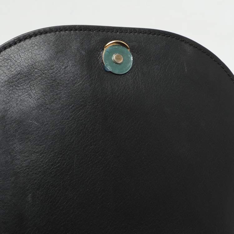 Pre Owned Chloé Black Leather and Suede Small Nile Bracelet Crossbody Bag