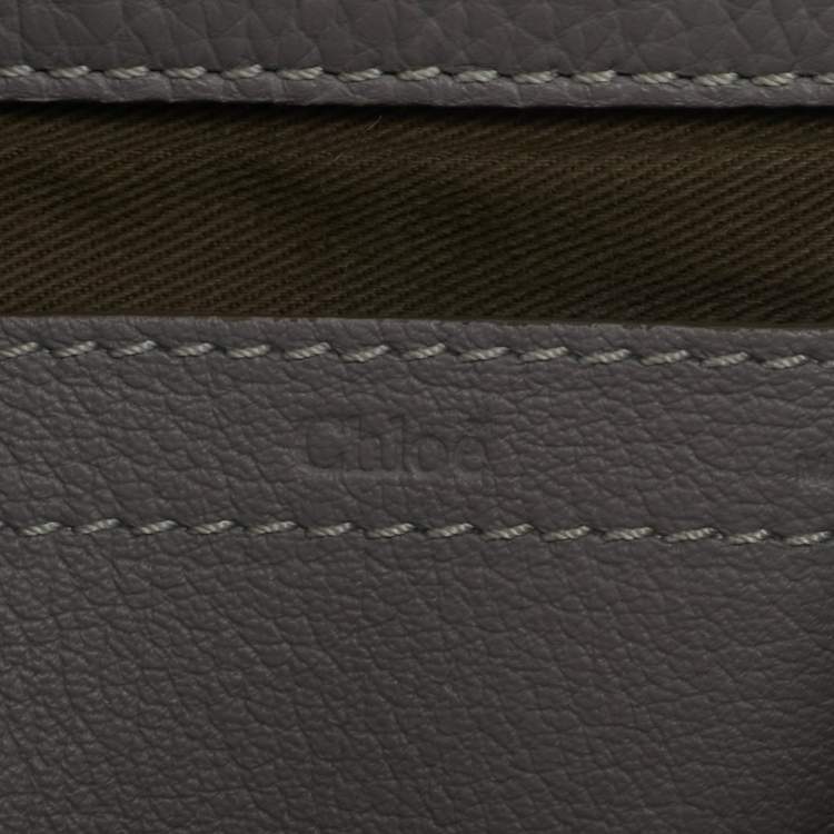Pre Owned Chloe Grey Leather Mini Marcie Crossbody Bag