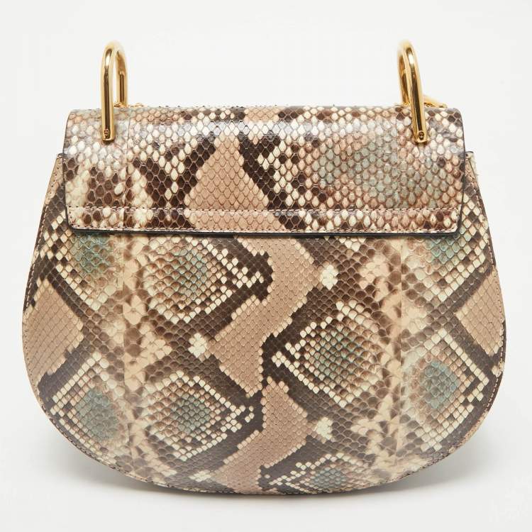 Pre Owned Chloe Multicolor Python Medium Drew Shoulder Bag