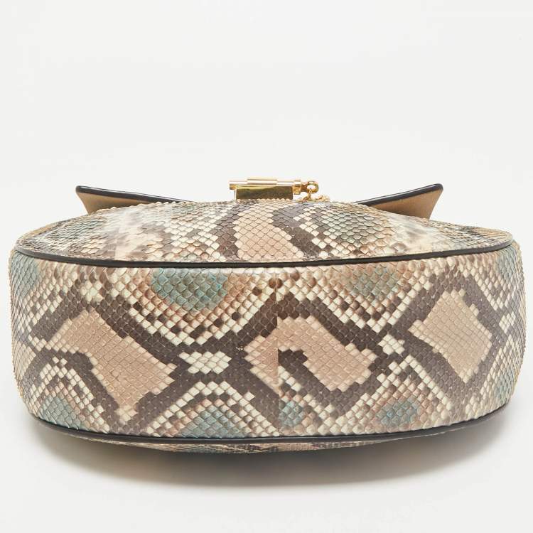 Pre Owned Chloe Multicolor Python Medium Drew Shoulder Bag