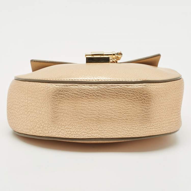 Pre Owned Chloe Gold Leather Small Drew Shoulder Bag