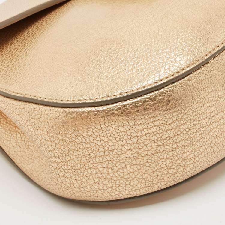 Pre Owned Chloe Gold Leather Small Drew Shoulder Bag