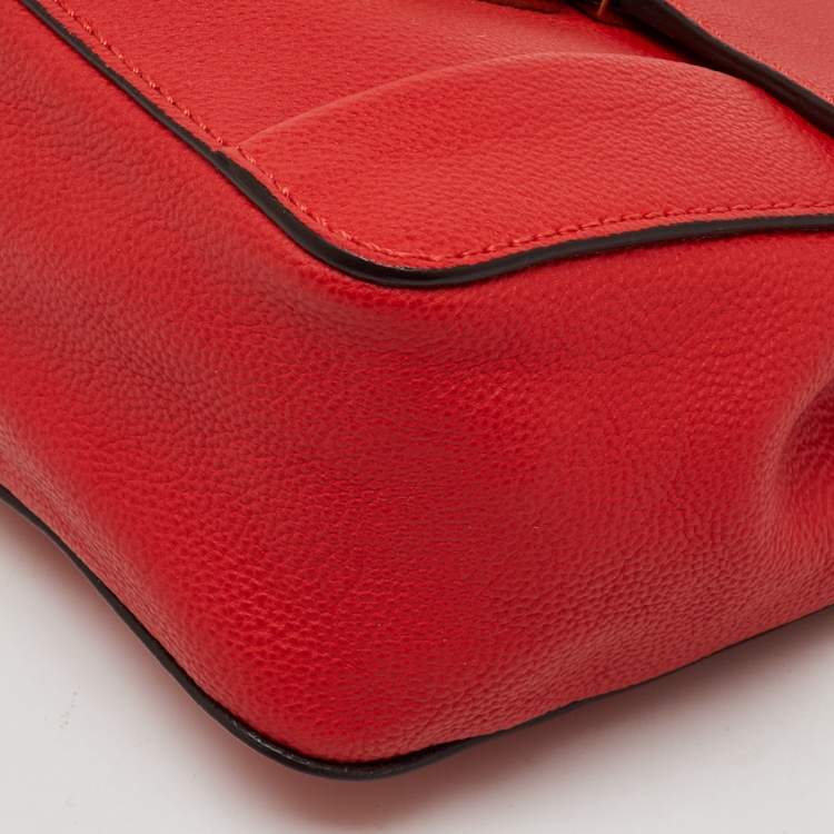 Pre Owned Chloe Red Leather Mini Elsie Crossbody Bag