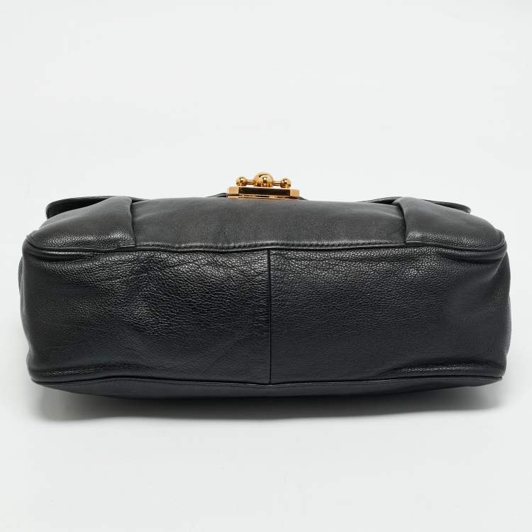 Pre Owned Chloe Black Leather Large Elsie Shoulder Bag