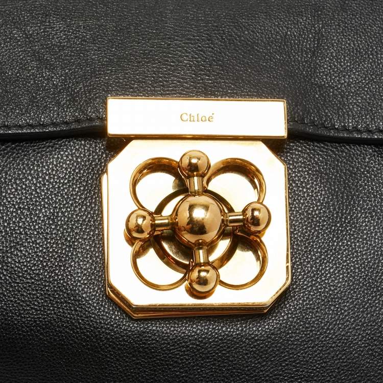 Pre Owned Chloe Black Leather Large Elsie Shoulder Bag