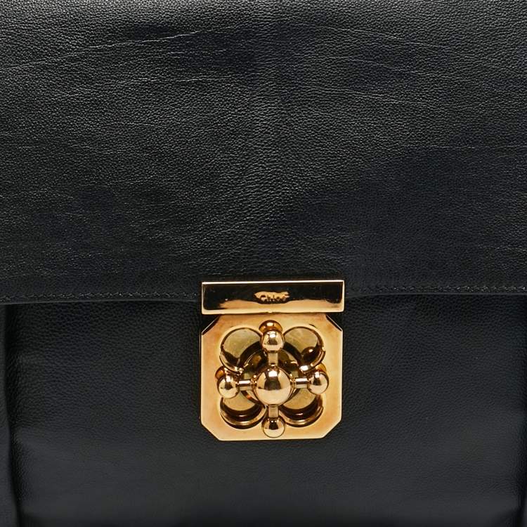 Pre Owned Chloe Black Leather Large Elsie Shoulder Bag