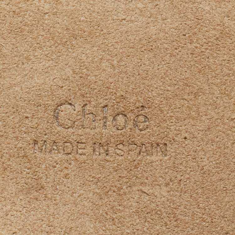 Pre Owned Chloe Brick Leather and Suede Mini Faye Crossbody Bag