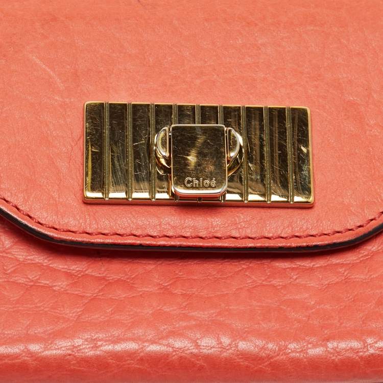 Pre Owned Chloe Orange Leather Sally Wallet