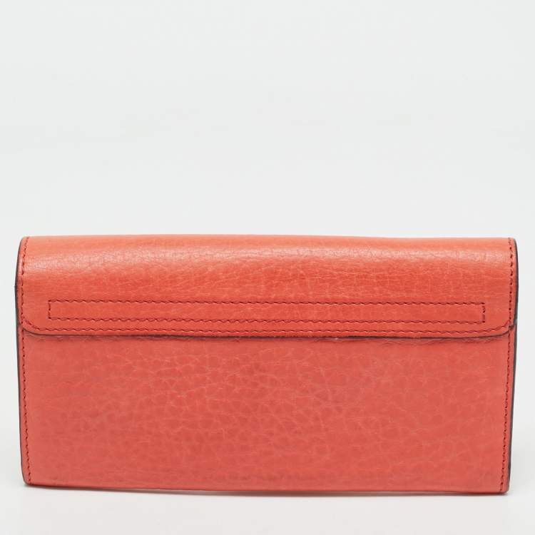Pre Owned Chloe Orange Leather Sally Wallet