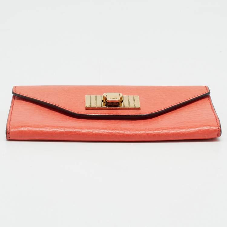 Pre Owned Chloe Orange Leather Sally Wallet