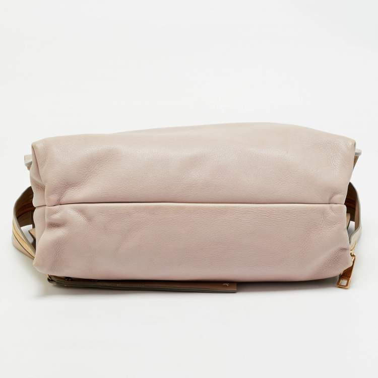 Pre Owned Chloe Pink/Beige Leather Dalston Shoulder Bag