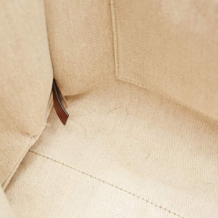 مملوكة مسبقًا Chloe Beige/Brown Canvas Medium Woody Tote