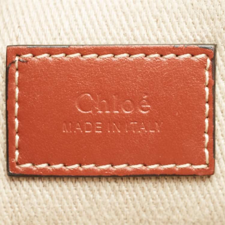 مملوكة مسبقًا Chloe Beige/Brown Canvas Medium Woody Tote