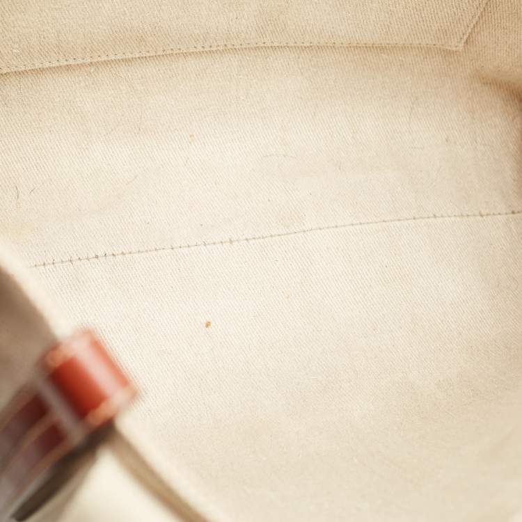 مملوكة مسبقًا Chloe Beige/Brown Canvas Medium Woody Tote