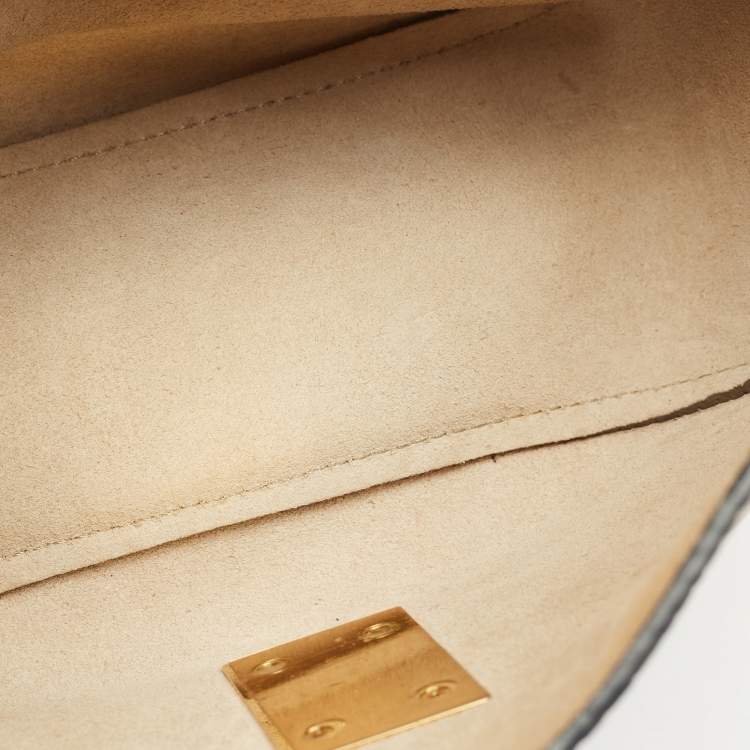 Pre Owned Chloe Taupe Grey Leather Small Drew Shoulder Bag