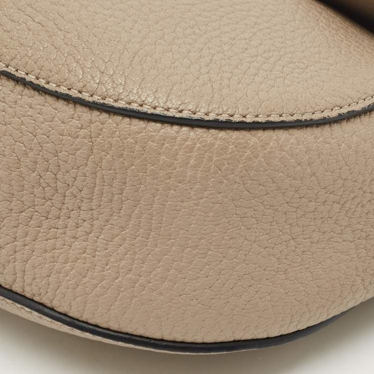 Pre Owned Chloe Taupe Grey Leather Small Drew Shoulder Bag