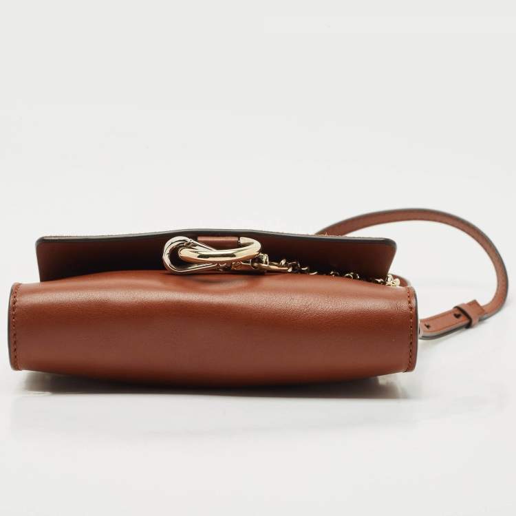 Pre Owned Chloe Brown Leather and Suede Mini Faye Shoulder Bag