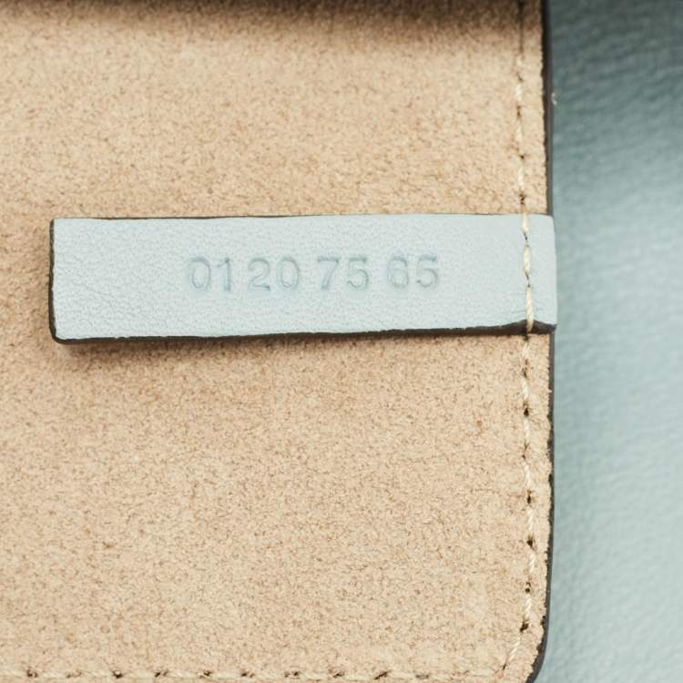 Pre Owned Chloe Light Blue Leather and Suede Mini Faye Shoulder Bag