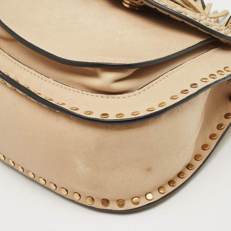 Pre Owned Chloe Beige Leather Mini Hudson Shoulder Bag
