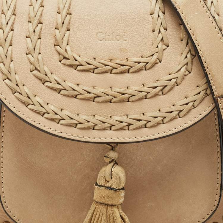 Pre Owned Chloe Beige Leather Mini Hudson Shoulder Bag