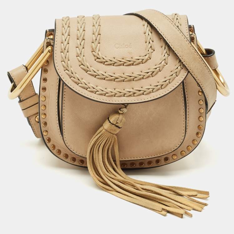 Pre Owned Chloe Beige Leather Mini Hudson Shoulder Bag