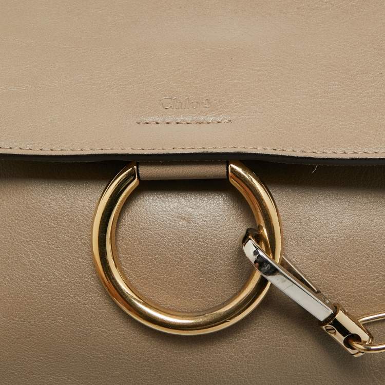 Pre Owned Chloé Motty Grey Leather Small Faye Day Shoulder Bag