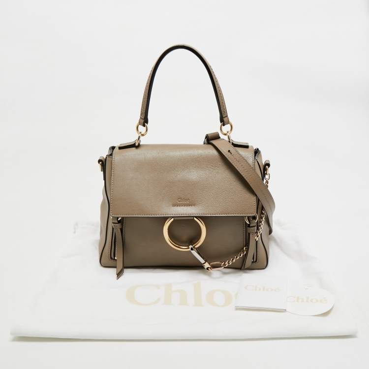 Pre Owned Chloé Motty Grey Leather Small Faye Day Shoulder Bag