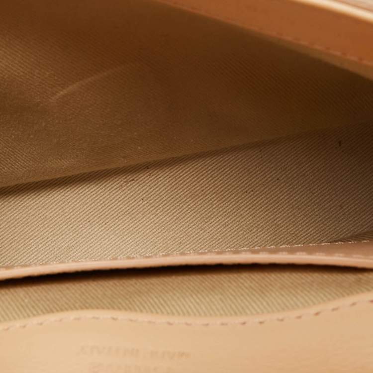 Pre Owned Chloé Peach Lizard Embossed Leather Mini C Top Handle Bag