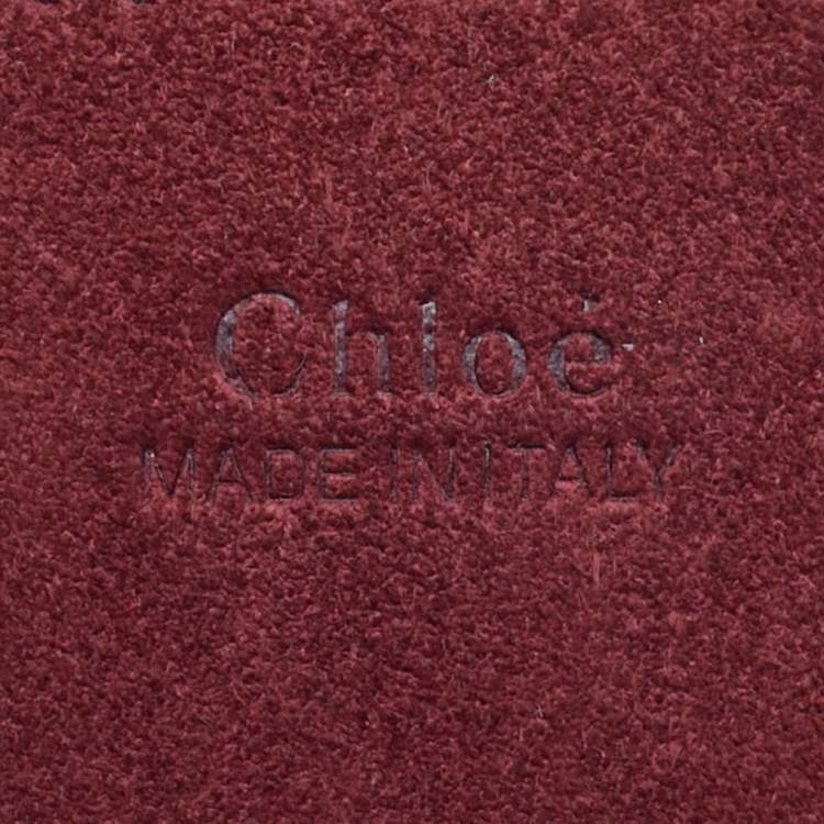 Pre Owned Chloe Burgundy Leather and Suede Medium Drew Shoulder Bag