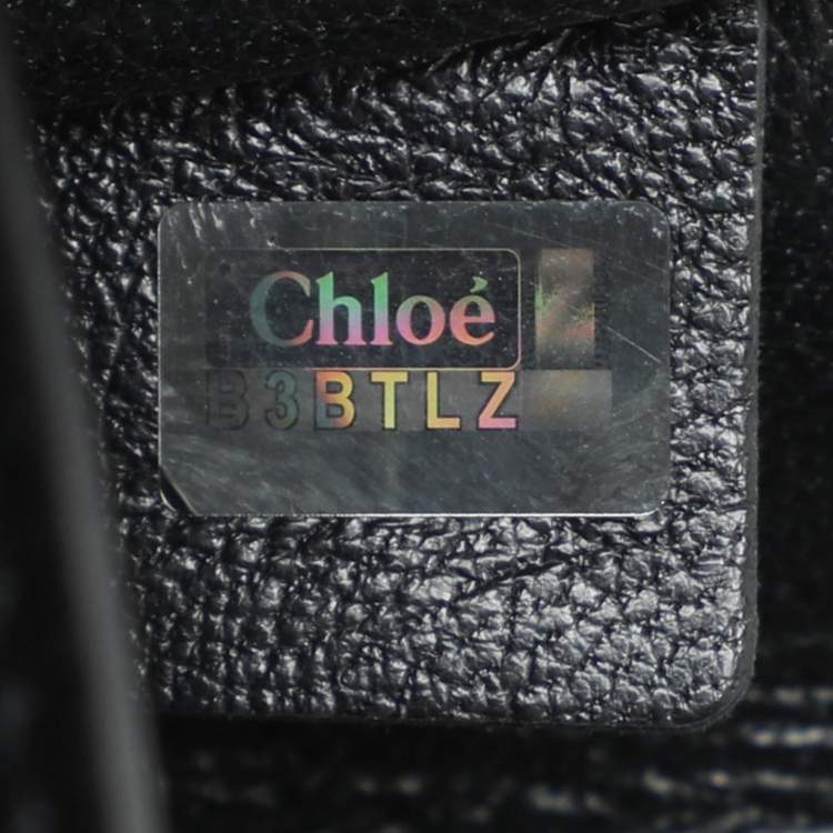 Pre Owned Chloe Black Leather and Python Trim Elle Chain Clutch