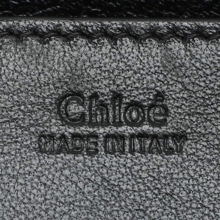 Pre Owned Chloe Black Leather and Python Trim Elle Chain Clutch